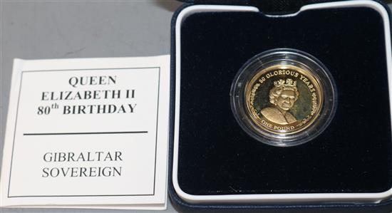 A Gibraltar gold sovereign 2006, Westminster mint, 7.98g 22ct gold